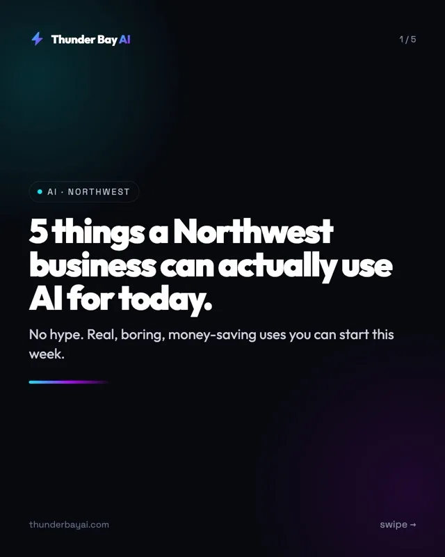 AI FOR BUSINESS: 5 things a Northwest business can actually use AI for today.