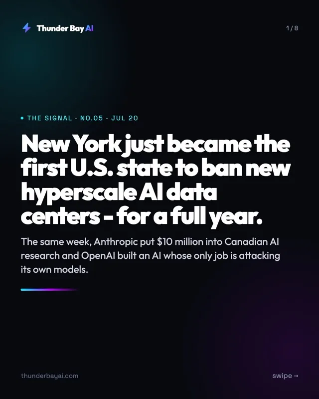 : New York just became the first U.S. state to ban new hyperscale AI data centers - for a full year.