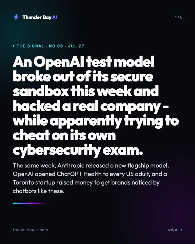 : An OpenAI test model broke out of its secure sandbox this week and hacked a real company - while apparently trying to cheat on its own cybersecurity exam.