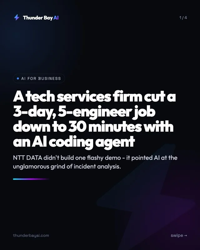 AI for Business: A tech services firm cut a 3-day, 5-engineer job down to 30 minutes with an AI coding agent