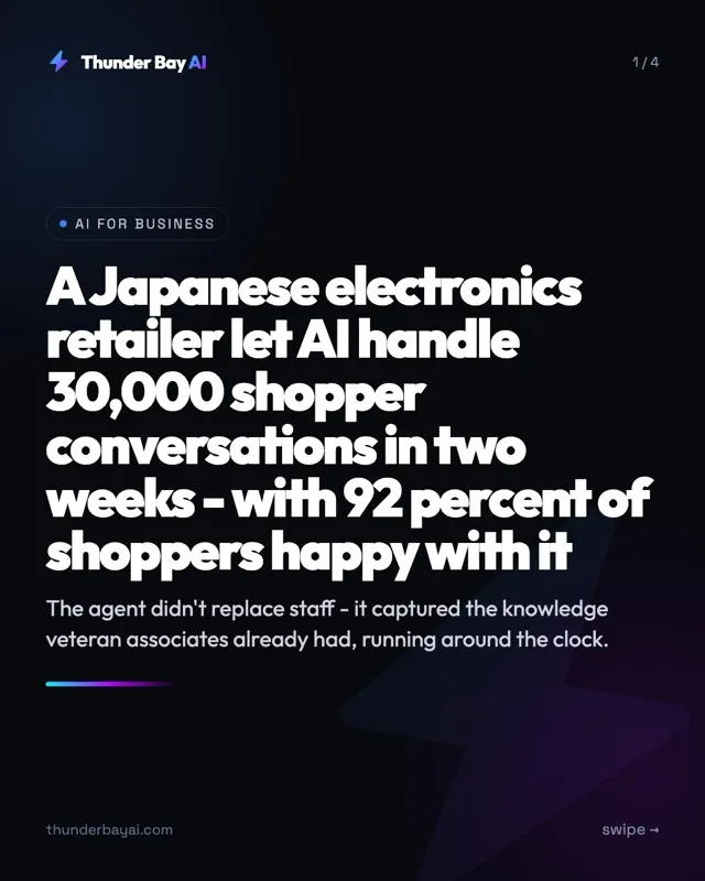 AI for Business: A Japanese electronics retailer let AI handle 30,000 shopper conversations in two weeks - with 92 percent of shoppers happy with it