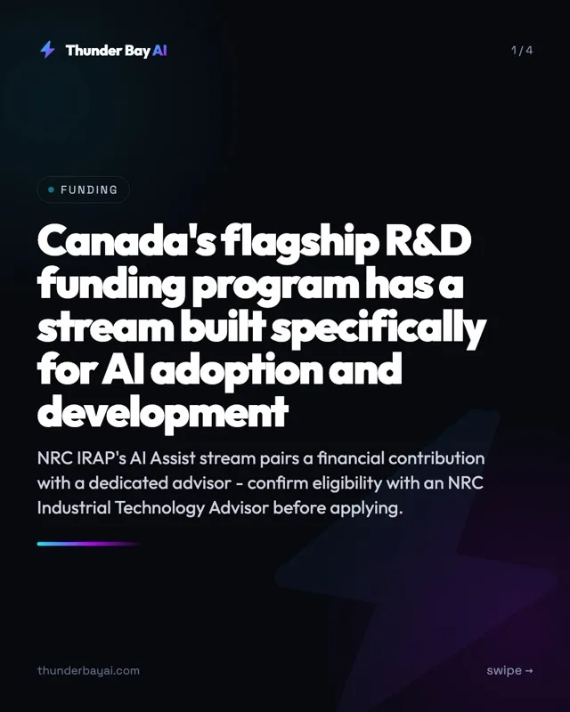 Funding: Canada's flagship R&D funding program has a stream built specifically for AI adoption and development