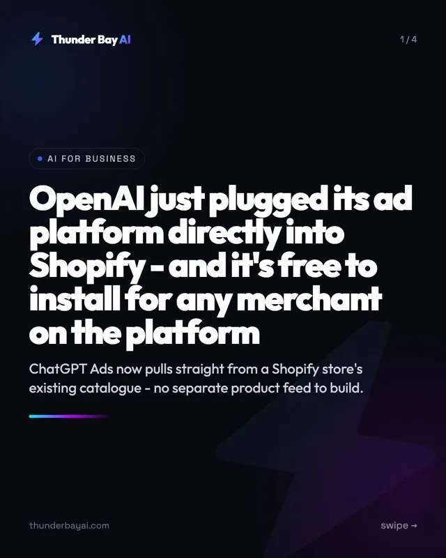 AI for Business: OpenAI just plugged its ad platform directly into Shopify - and it's free to install for any merchant on the platform