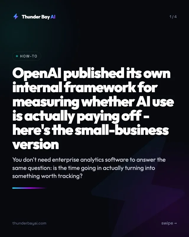 How-To: OpenAI published its own internal framework for measuring whether AI use is actually paying off - here's the small-business version