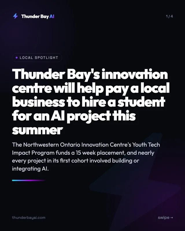 Local Spotlight: Thunder Bay's innovation centre will help pay a local business to hire a student for an AI project this summer
