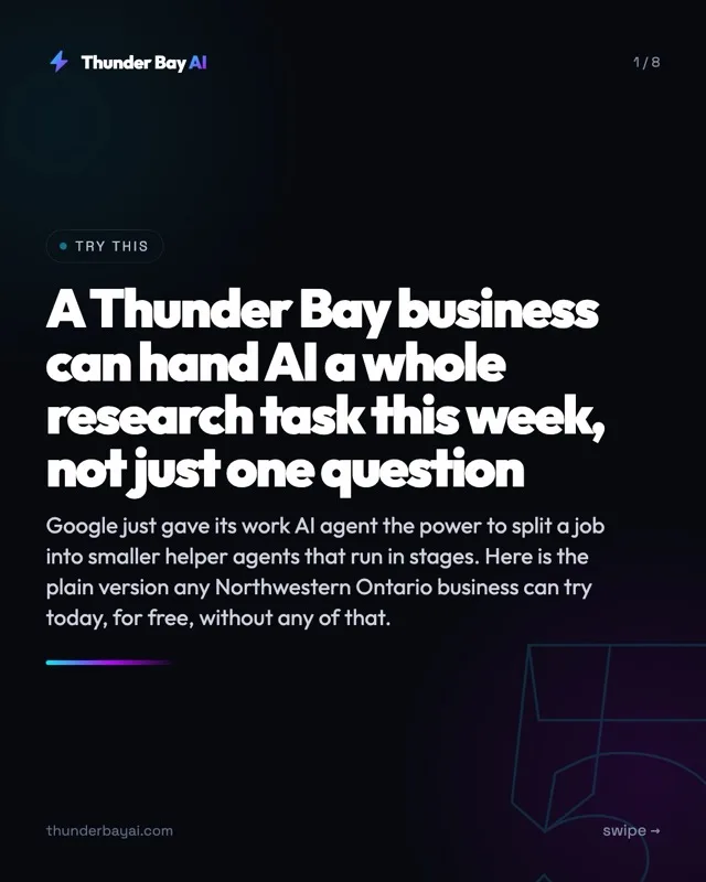 How-To: A Thunder Bay business can hand AI a whole research task this week, not just one question