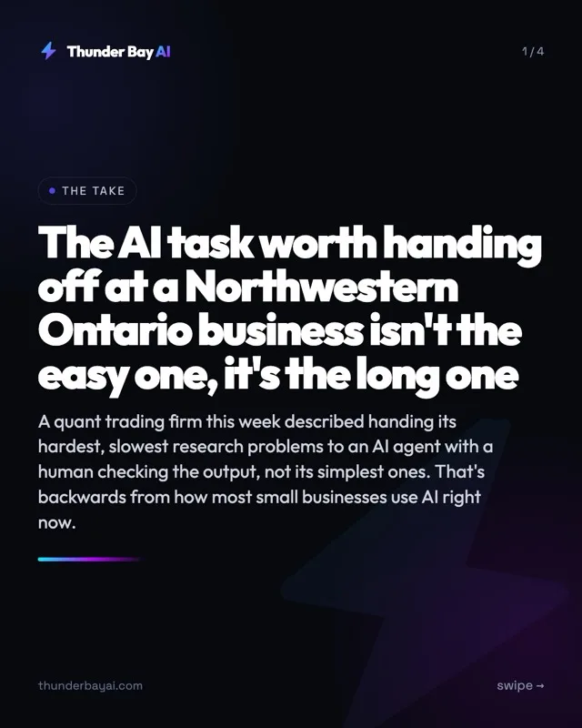 Mindset: The AI task worth handing off at a Northwestern Ontario business isn't the easy one, it's the long one